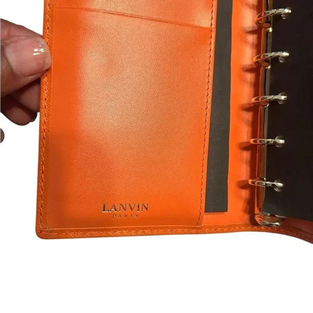 Lanvin Orange Agenda Wallet Notebook